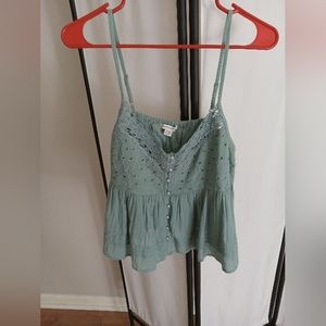 American Eagle Green babydoll tank top